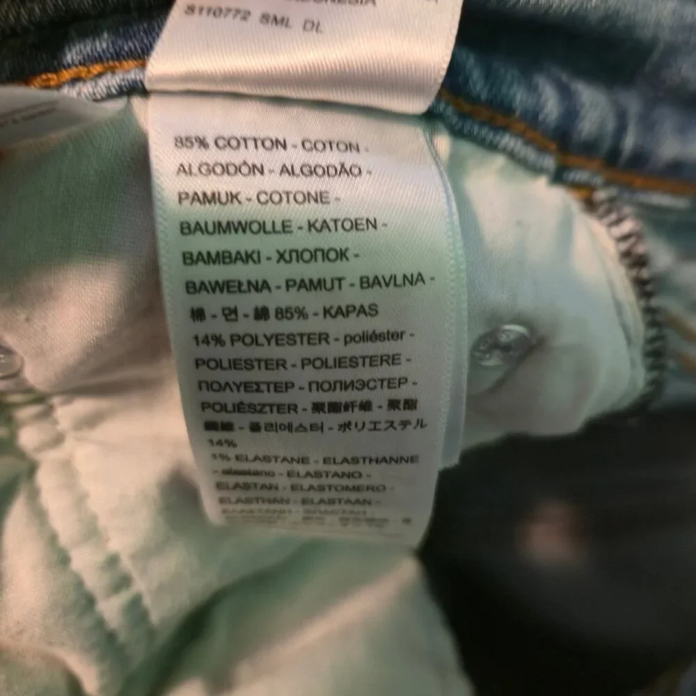 Levi's ribcage Straight jeans womens 29 light-wash blue raw-hem button-fly - Picture 10 of 12